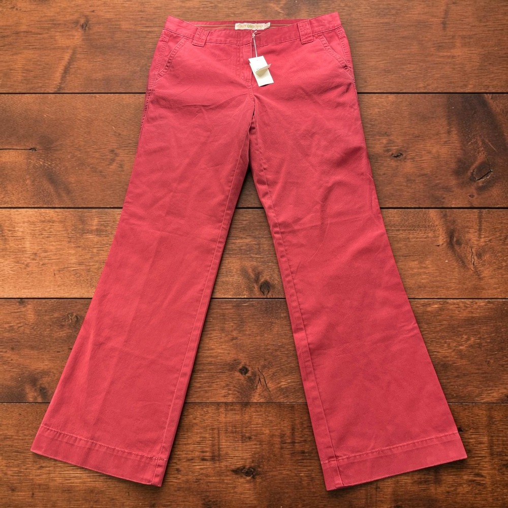 NEW J.Crew Broken-In Chino Pants Weathered Red Wide Leg Size 10 W34xL32 Cotton